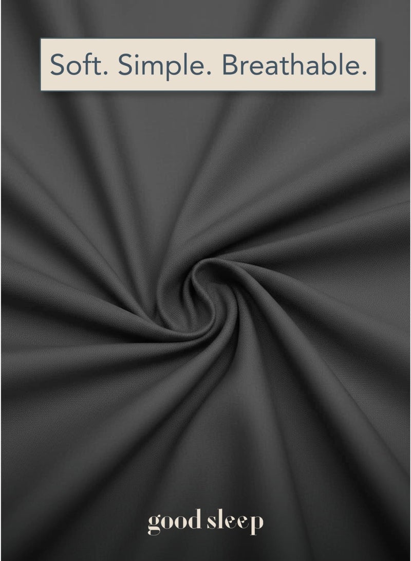 نوم جيد طقم غطاء لحاف قابل للعكس 6 قطع – رمادي بلونين | مناسب لأسرة كينغ وكوين | طقم ملاءات سرير مع ملاءة مطاطية وأغطية وسائد | فائق النعومة ومقاوم للتجاعيد | صنع في دبي - Image 4